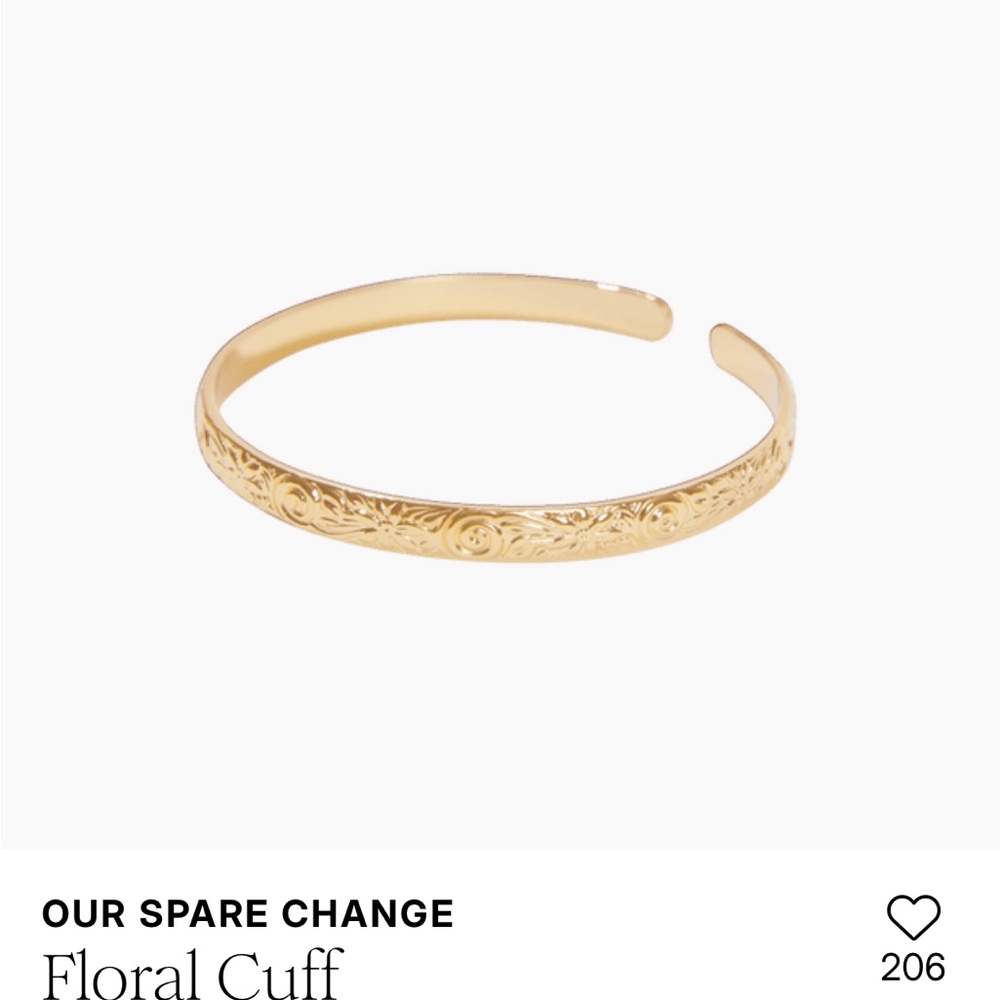 Gold Floral Cuff Bracelet